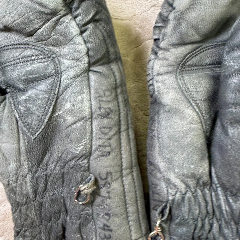 VTG Hot Fingers Mittens Gloves Womens Sz M Blue 80s Winter Ski WORN‎